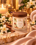 Nouri 4 oz mini candle — Sandalwood & Jasmine in a frosted white vessel with wood lid