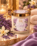 Exhale Lavender & Vanilla candle with gold lid